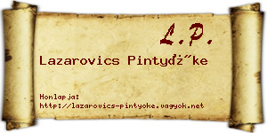 Lazarovics Pintyőke névjegykártya